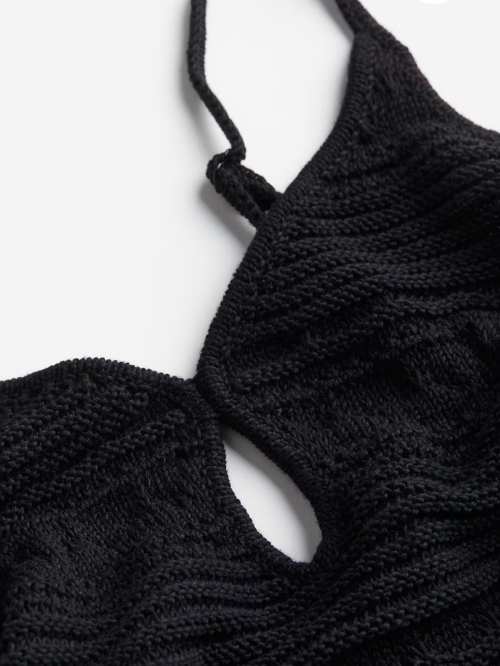 XS H&M CROCHET-LOOK DRESS BLACK